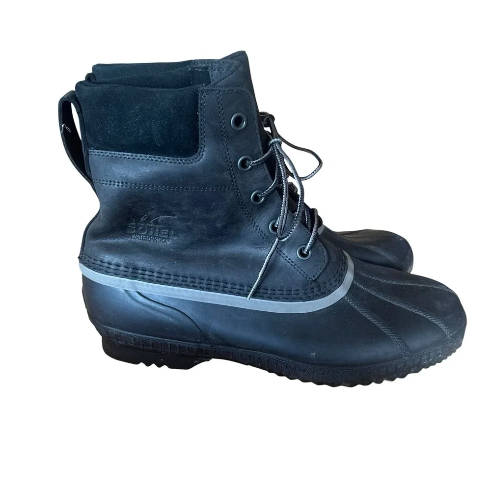 SOREL Cheyanne II Black/Black Waterproof Boots Size 14